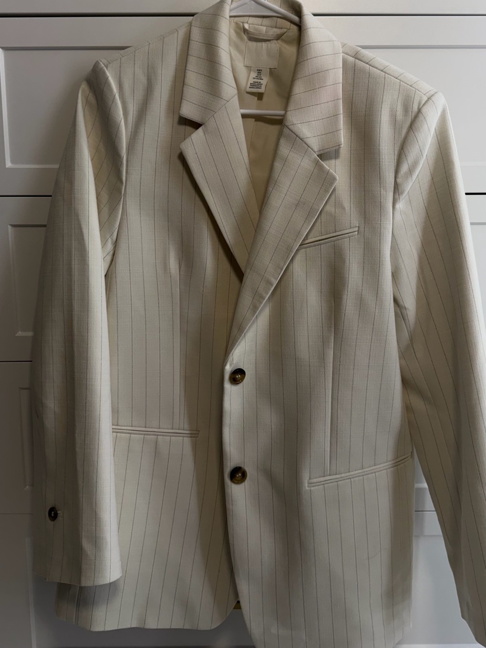 H&M Cream Pinstripe Blazer